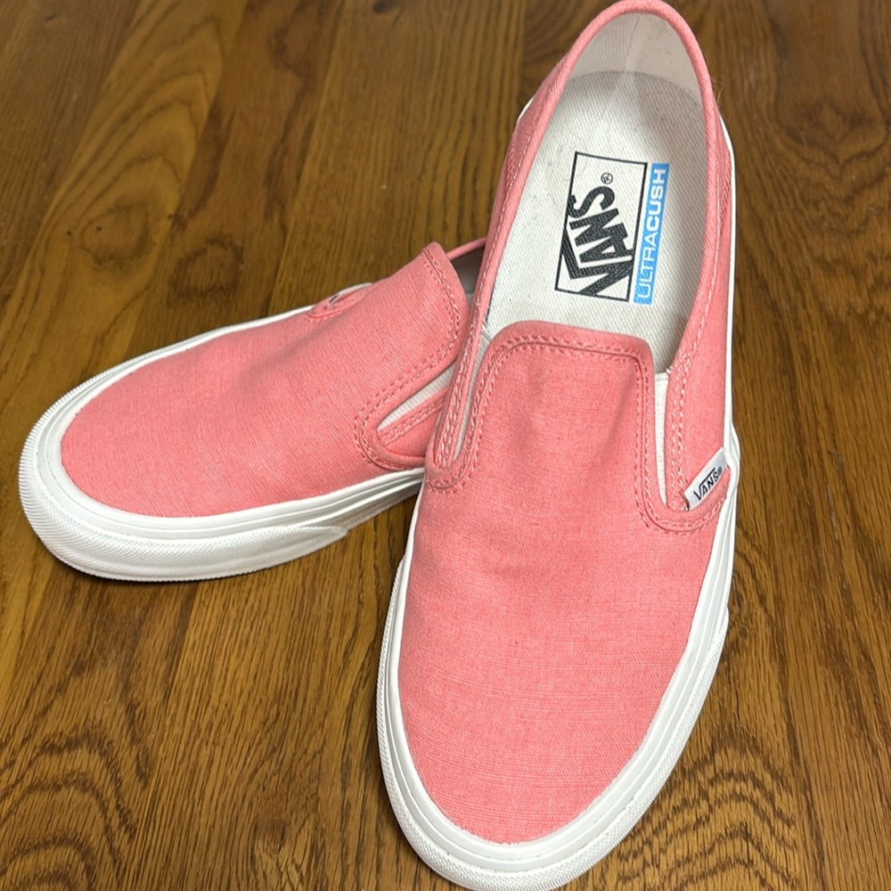 Women’s pink slip on vans